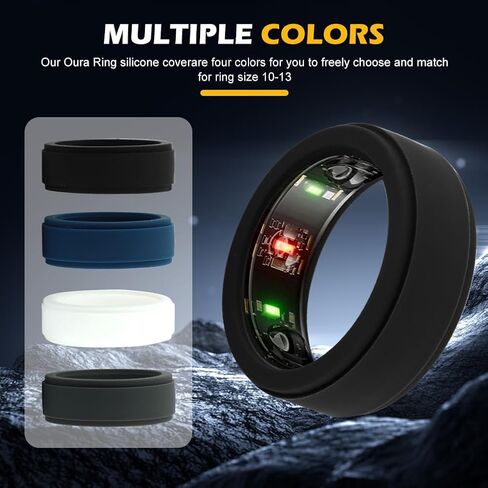 JIANWEI 4PCS Silicone Ring Cover Compatible with Oura Ring Protector, Anti-Scratch Protective Elastic Silicone Oura Ring Cover Compatible for Oura Ring Gen 3-M for 10-13 in Saudi Arabia