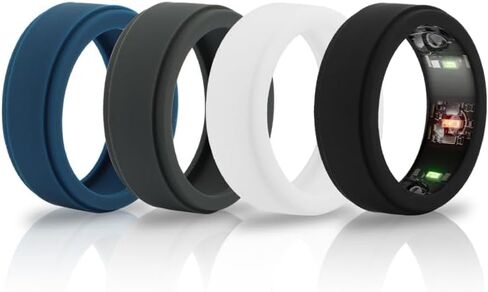 JIANWEI 4PCS Silicone Ring Cover Compatible with Oura Ring Protector, Anti-Scratch Protective Elastic Silicone Oura Ring Cover Compatible for Oura Ring Gen 3-M for 10-13 in Saudi Arabia