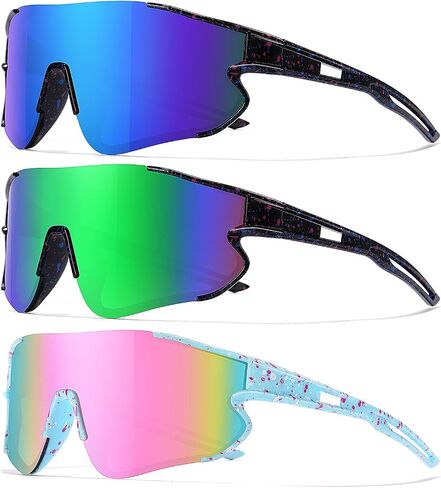 Kids Baseball Sunglasses for Boys Girls Youth Softball Cycling Sports Sunglasses UV400 Protection Age 5-12 in Kuwait