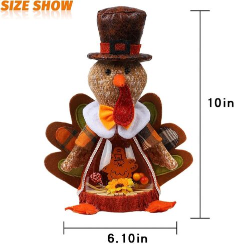 10 Inches Plush Light Up Turkey Toy Holiday Present,Lighted Thanksgiving Turkey, Thanksgiving Gifts Winter Mantle Tabletop Decor in Kuwait
