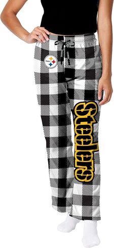 FOCO Pick Your NFL Team Gingham Checkered Pattern Women's Pajama Lounge Pants with Pockets and Drawstring Tie, Multicolor in Saudi Arabia