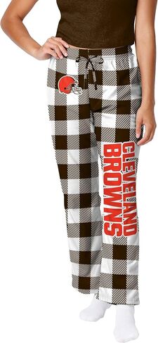 FOCO Pick Your NFL Team Gingham Checkered Pattern Women's Pajama Lounge Pants with Pockets and Drawstring Tie, Multicolor in Saudi Arabia