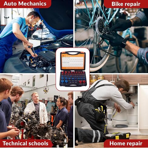 مدقق خيط الصواميل والمسمار - صندوق فحص الخيط العملي - سهل الاستخدام لمدقق الخيط القياسي والمتري - صندوق قياس معرف البراغي والصواميل المضغوط - 44 مقياسًا للذكور/الإناث in Kuwait