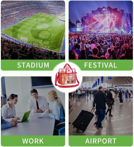 Bagenius Clear Bag Stadium Approved 12×6×12 Clear bag for Stadium Events Sports Concert Festival Work in Saudi Arabia