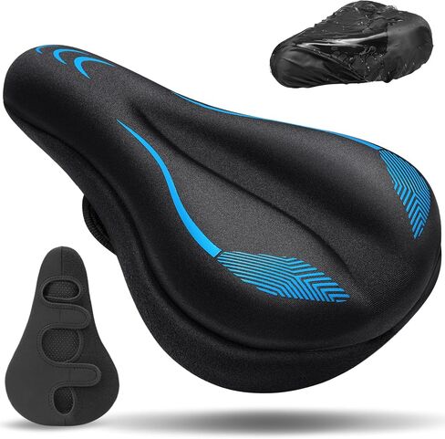 Bike Seat Cushion, Gel Padded Bike Seat Cover for Men Women Comfort, Extra Soft Padding Bicycle Seat Cushion for Peloton Bike, Stationary Exercise Bike, Road Bike, Mountain Bike, Cruiser, Ebike in Saudi Arabia