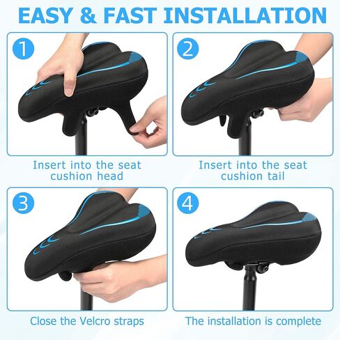 Bike Seat Cushion, Gel Padded Bike Seat Cover for Men Women Comfort, Extra Soft Padding Bicycle Seat Cushion for Peloton Bike, Stationary Exercise Bike, Road Bike, Mountain Bike, Cruiser, Ebike in Saudi Arabia