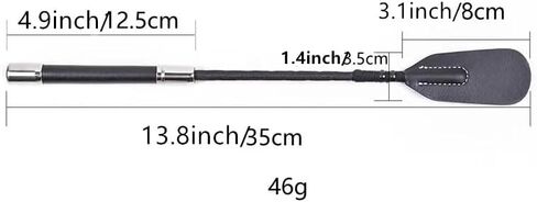 Horse Crop, Faux Leather Riding Crop With Anti-Slip Grip Gel Handle 13.8 inch/35cm (Black and Silver) in Kuwait