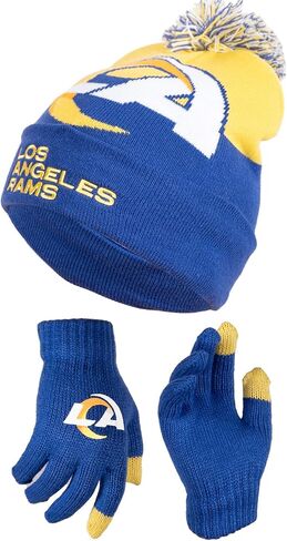 Ultra Game NFL Mens Womens Super Soft Winter Beanie Knit Hat With Extra Warm Touch Screen Gloves in Saudi Arabia