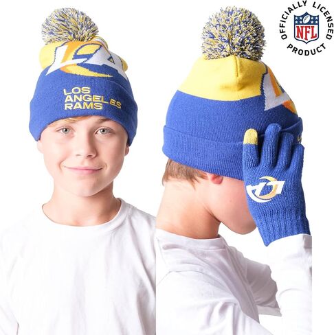 Ultra Game NFL Mens Womens Super Soft Winter Beanie Knit Hat With Extra Warm Touch Screen Gloves in Saudi Arabia