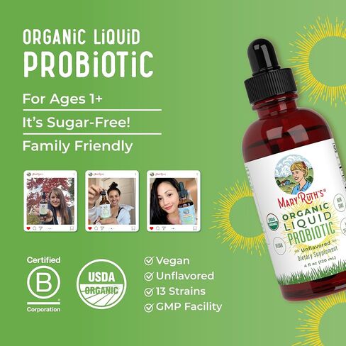 USDA Organic Liquid Probiotic | Digestive Health | Probiotics for Women | Probiotics for Men | Probiotics for Kids | Acidophilus Probiotic | Vegan | Non-GMO | Travel Friendly | 20 Servings in Saudi Arabia