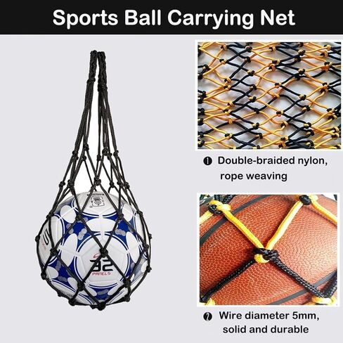 Sports Ball Bag Net Basketball Soccer Football Storage Bag 2 Pack Nylon Carry Bag for Holding Basketball,Soccer, Volleyball in Saudi Arabia