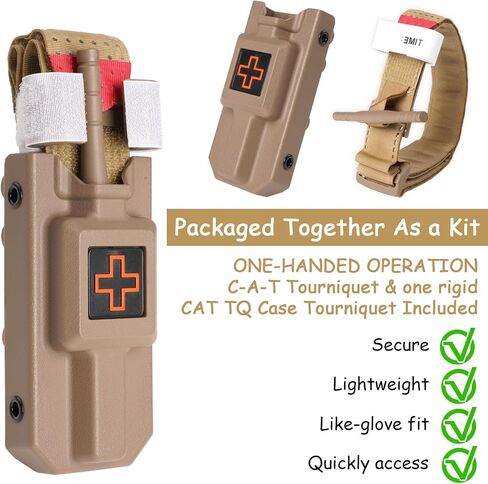 Tourniquet Case with One-Handed Operation Tourniquet,Tourniquet Case Included Rescue Medical Tourniquet,Tatical Pouch Kit for Emergency First Aid (Black) in Saudi Arabia