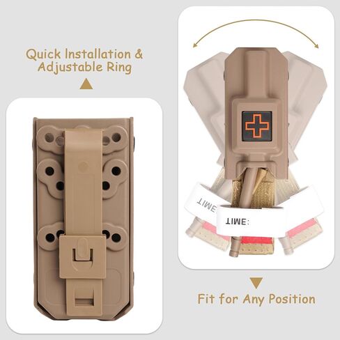 Tourniquet Case with One-Handed Operation Tourniquet,Tourniquet Case Included Rescue Medical Tourniquet,Tatical Pouch Kit for Emergency First Aid (Black) in Saudi Arabia