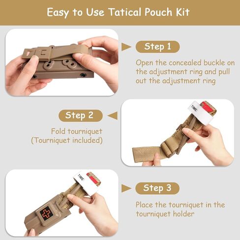 Tourniquet Case with One-Handed Operation Tourniquet,Tourniquet Case Included Rescue Medical Tourniquet,Tatical Pouch Kit for Emergency First Aid (Black) in Saudi Arabia