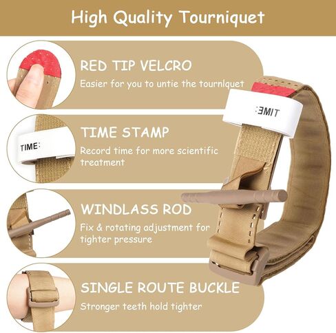 Tourniquet Case with One-Handed Operation Tourniquet,Tourniquet Case Included Rescue Medical Tourniquet,Tatical Pouch Kit for Emergency First Aid (Black) in Saudi Arabia