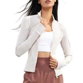 altiland Women's Fleece Lined Athletic Running Yog Zip Up Jackets Slim Fit Thermal Warm Workout Jacket with Thumb Holes