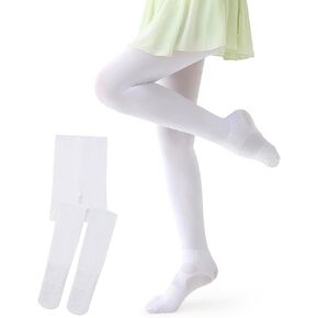 Honeysea Ballet Tights for Girls & Toddler - Ankle Support Girls Dance Tights Elastic Soft Girls Tights for Uniforms, Dresses
