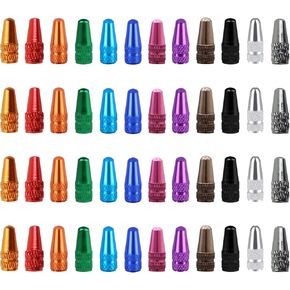 48 PCS Bicycle Presta Valve Caps Multi Color Bike Tire Air Caps Cycling Valve Cap for Mountain Road Bike Tires French Style Cap Dust Covers 12 Colors