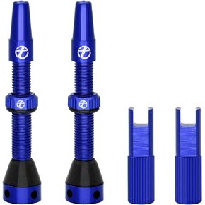 Thinvik Presta Tubeless Valve Stem 44mm,Super Light Alloy Presta Tubeless Valve Stem Kit for Tubeless Tires-2 Tubeless Valve Stem (with Aluminum Alloy Valve Cap) + Valve Core Removal Tool