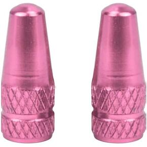 Pink Metal Presta Tire Valve Dust Caps (2 Pack) for Bicycles and Motorcycles | Not for Cars | Anodised Alloy | Screw-On