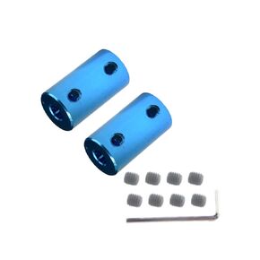 CHANCS Motor Shaft Rigid Brass Sleeve Coupling 7mm to 10mm Bore Rigid Coupling Set Screw Motor Accessories for DIY Parts 2PCS