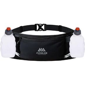 Lightweight Sports Waist Bag Running Belt Fanny Pack Fit for Waistline 58-118cm Pocket can Hold 250ML Water Bottle (Orange with 2 * 250ML)