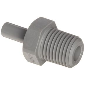 John Guest Acetal Copolymer Tube Fitting, Stem Adaptor, 1/2" Stem OD x 3/8" NPTF Male (Pack of 10)