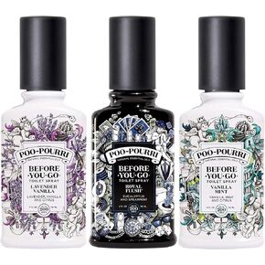 Poo-Pourri Lavender Vanilla, Royal Flush and Vanilla MInt 4-Ounce Set