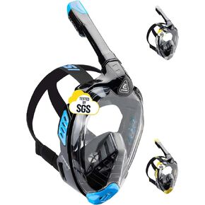 Cressi Adult Snorkeling Full Face Mask - Wide Clear View, Anti-Fog System - Easy Breathing: Safety First - Bali: Designed in Italy