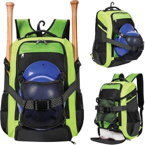 Large Baseball Backpack for Adult Youth 42L Softball Bat Bag with Detachable Adjustable Helmet Mesh Pocket Fit Basketball Soccer Volleyball Baseball Equipment Bag for Men Women 12+ Boys Girls