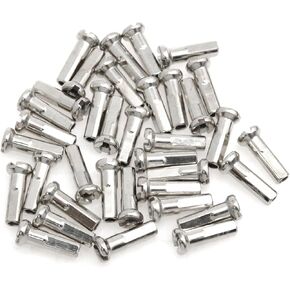 Bike Spoke Cap 14mm/0.55inch 14G Wheel Spoke Nipples Spoke Nipples Silver Bicycle Spoke Nipples Road Bicycles Mountain Bike Parts 36PCS
