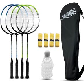 Magicorange Badminton Rackets Set of 4 for Outdoor Backyard Games, Including 4 Racquets,4 Shuttlecocks, 4 Replacement Grip Tapes & 1 Carry Bag in Kuwait