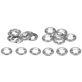 uxcell 20pcs Internal Tooth Star Lock Washers Set M3 M4 Push on Retaining Clips Quick Speed Locking Washers, 304 Stainless Steel Starlock Push Nuts