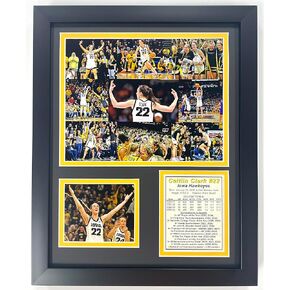 Caitlin Clark #22 | Iowa Hawkeyes Basketball Collectible | Legends Never Die | Framed Double Matted Photo Collage | 12"x15" | (Mosaic)