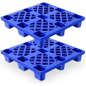 1 Pcs 4 Way Plastic Pallet 1764 Lbs Lightweight Waterproof Storage Grid Pad for Goods Cartons Oil Drums Buckets Garage Supermarket Basement Garden Kitchen Platform, 31.5 x 31.5 x 5.5 Inch