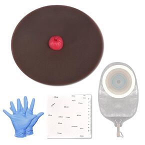 Sticky Urostomy Simulator, Stoma Training Model Set, Multi-Skin Tone Ostomy Care Practice Models for Medical Training and Patient Education- Tan