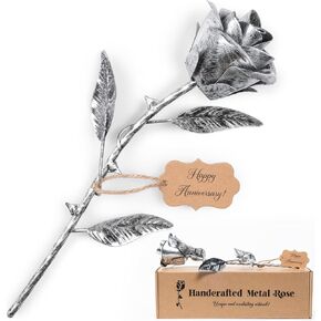 7 Year Anniversary Copper Gift for Her - Metal Rose Copper Gift for Wife 7th Anniversary, Handcrafted 22th Gift Wedding Anniversary, Everlasting Rose Copper Stained Gifts 7 Year Anniversary for Him