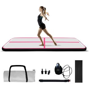 COVERONICS Air Gymnastics Training Mats - 10FT/13FT/16FT Inflatable Gymnastics Mats Tumble Track with Electric Pump & Storage Bag for Gymnastics Training/Home&Outdoor Use/Cheerleading/Yoga/Water