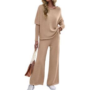 أطقم سترة نسائية من Bloggerlove مكونة من قطعتين ملابس موضة خريف 2024 طقم متناسق مع بلوفر متماسك وسراويل مريحة ملابس سفر in Kuwait