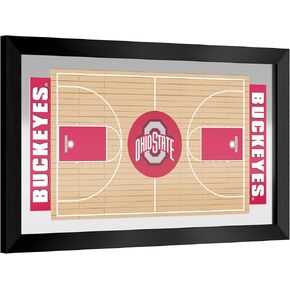 Wall Mirror - Ready-to-Hang Ohio State University Logo Black Framed Rectangle Mirror - for Pub, Game Room, Garage or Home Bar by Trademark Gameroom