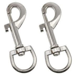 Stainless Steel Swivel Eye Bolt Flagpole Snap Hook Swivel Eye Bolt Snap Hook Zinc Alloy Single Ended Flag Clip for Key Chain Lifting Outdoor Activities, etc. (81mm Aperture 20mm) 2PCS