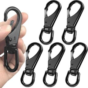 3.5" Stainless Steel Swivel Eye Snaps, Swivel Snap Hooks, Swivel Hooks, 5 Pcs Swivel Carabiner, 95 LBS Heavy Duty Snap Hook for Marine, Sports, Luggages, Pets, Keychains, Flag Clips for Flagpole