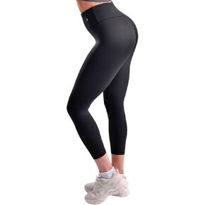 CompressionZ High Waisted 7/8 Leggings for Women Running & Workout - Tummy Control Yoga Pants Black