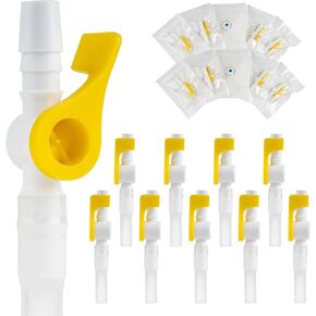 10 Pcs Ximter Comfort Flow Catheter Valves - Easy to Use Lever Tap, Smooth Edges, and Tubing for Optimal Urine Drainage Comfort (10 Pack)