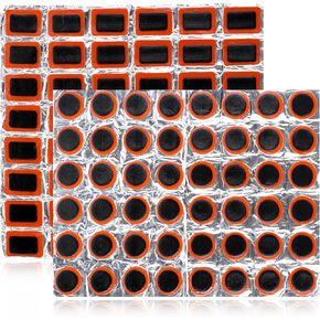 Giantree 96Pcs Rubber Bike Tire Patches, Rubber Patch Outdoor Cycling Bicycle Tire Tool, Bicycle Inner Tube Puncture Patch for Motorcycle BMX Cycling MTB Road Mountain Bicycle A3 (without Glue)