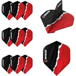 RUTHLESS Dart Flights | Premium 100 Micron Standard Number 2 Shape Rip Torn Design, Red, White, Blue, Black, Multiple Pack Sizes