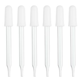PATIKIL Eye Dropper, 6Pcs 1ml Glass Straight Tip Pipette Measured Dropper with Rubber Cap for Essential Oils, Lab Experiments, Clear and Black