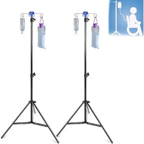 Portable IV Poles for Travel, Collapsible Medical IV Poles Stands, Aluminum Alloy IV Supplies Tripod with 4 Hook for Home Care/Infusion/Clinic/Hospitals (1)
