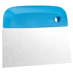 Vikan 40573 Dough Cutter/Scraper, Stainless Steel Blade, Flexible, 5.7", Blue