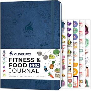 Clever Fox Fitness & Food Journal PRO – Daily Workout & Meal Planner for Women & Men – Exercise & Weight Loss Diary Notebook, 7.3x10.4" (Dark Teal)
